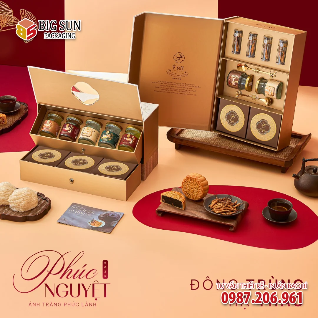 Hộp đựng yến Ý An Mã Đáo Tân Xuân ngăn kéo hai tầng