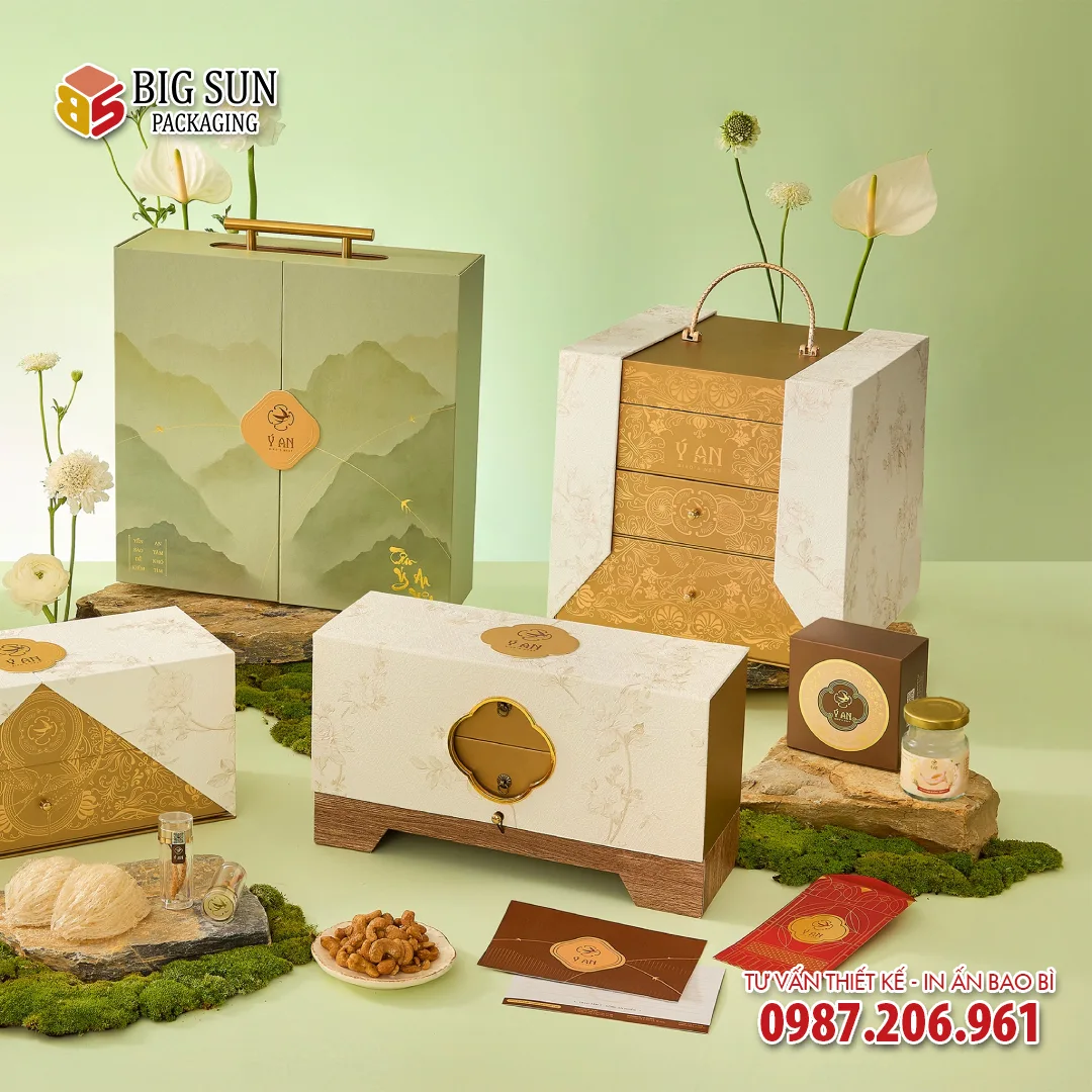 Hộp đựng yến Ý An Quà tặng Thượng Uyển ngăn kéo 3 tầng