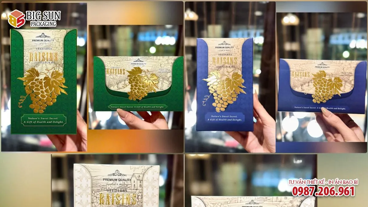 Hộp đựng bánh kẹo raisins hình quả nho