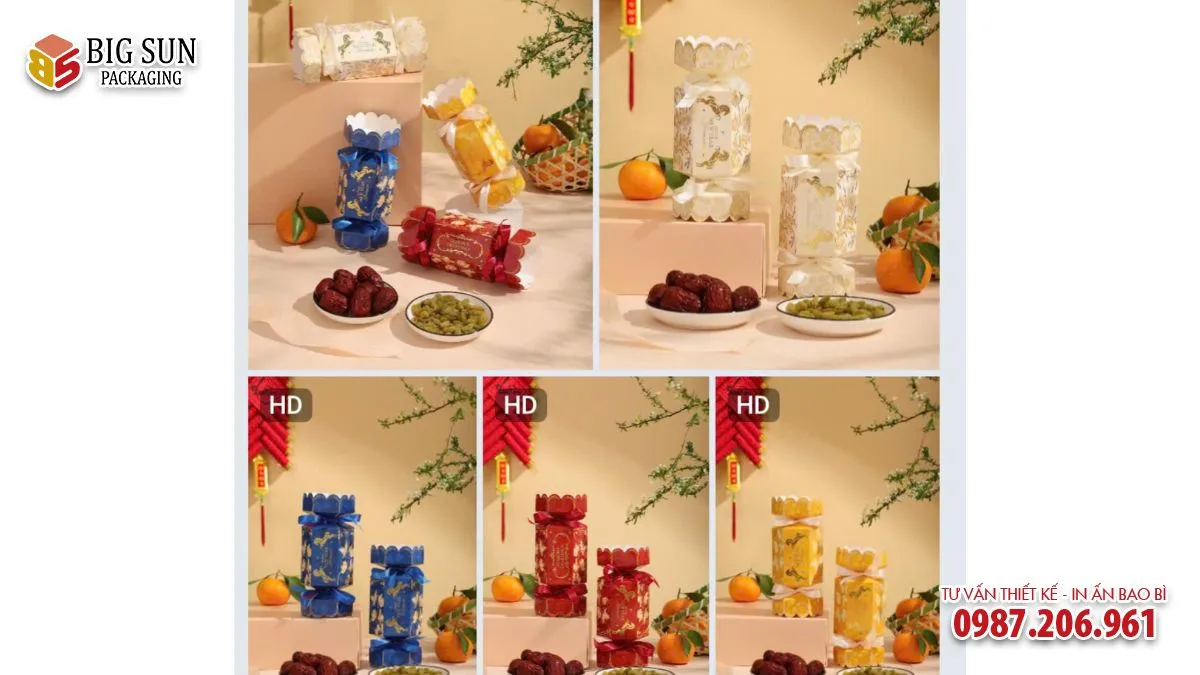 Hộp đựng bánh kẹo thắt nơ siêu xinh