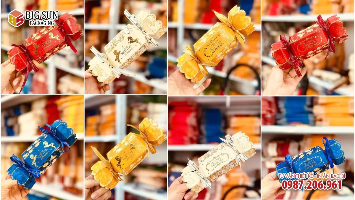 Hộp đựng bánh kẹo thiết kế hình kẹo