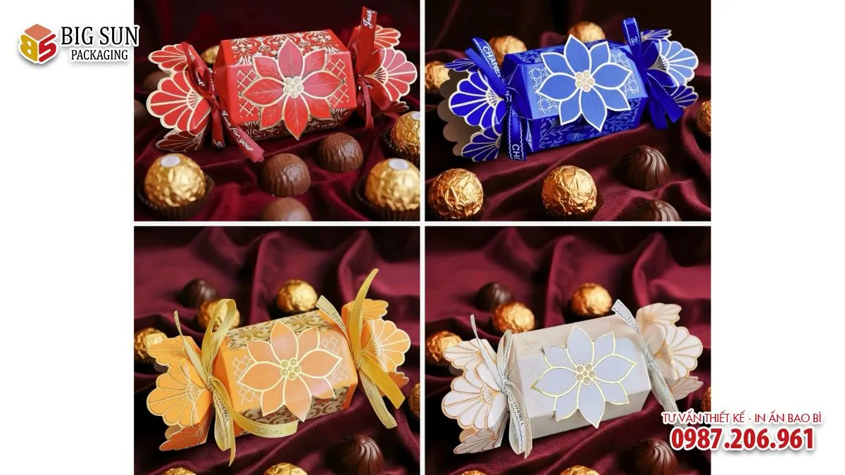 Hộp đựng bánh kẹo thiết kế hình kẹo