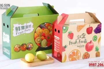 HỘP CARTON ĐỰNG HOA QUẢ NẮP ĐỐI MÃI