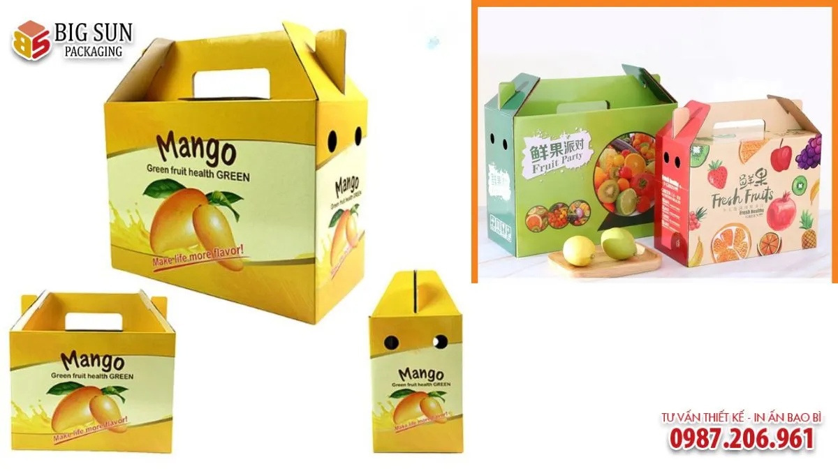 HỘP CARTON ĐỰNG HOA QUẢ NẮP ĐỐI MÃI