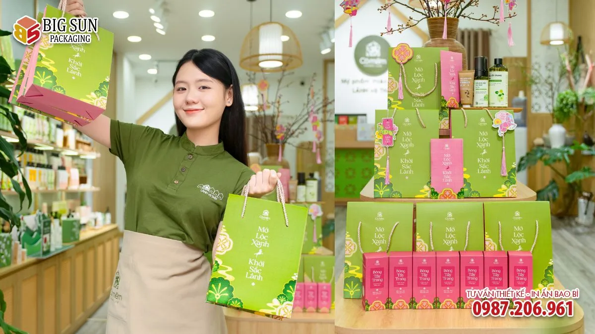 HỘP QUÀ TẶNG THƯƠNG HIỆU SET CỎ MỀM NHẸ NHÀNG