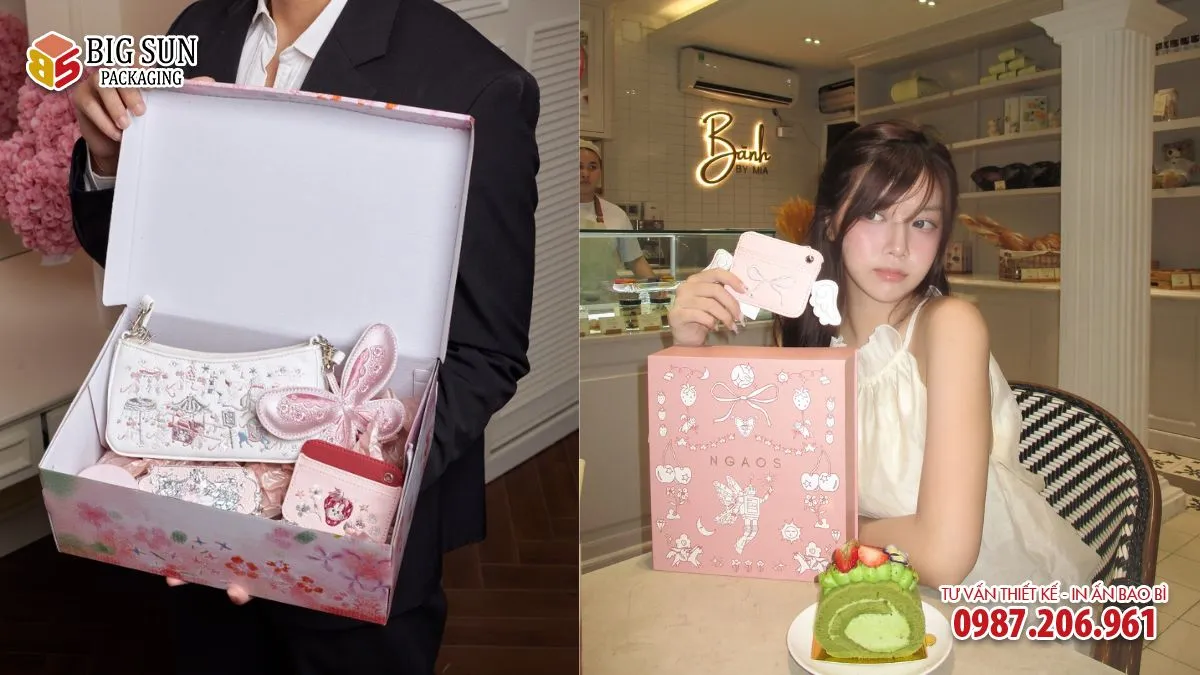 HỘP QUÀ TẶNG THƯƠNG HIỆU TÚI XÁCH NGAOS DỊU DÀNG