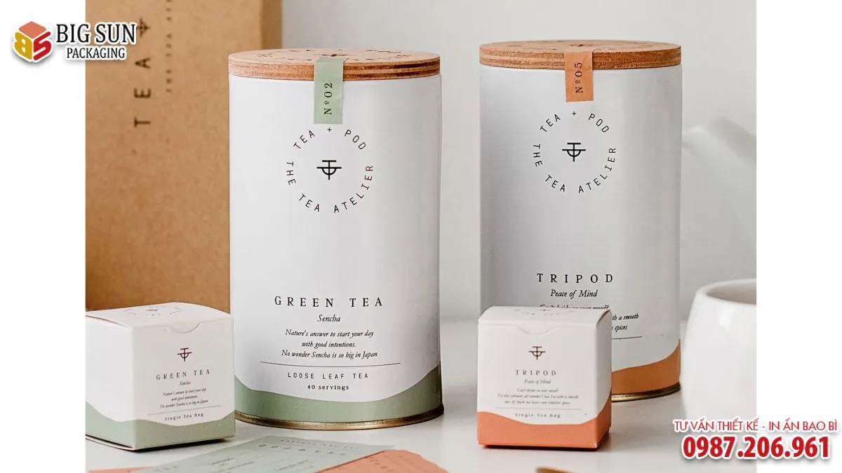 Hộp quà trà hình trụ cao cấp