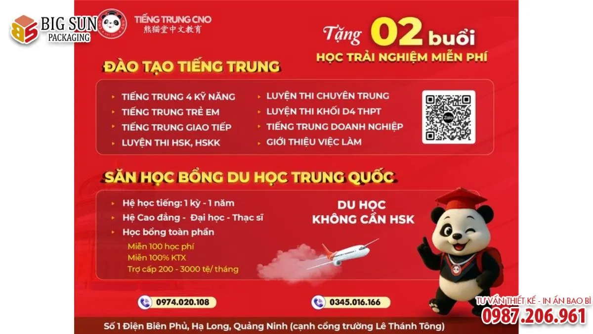 10+ mẫu tờ rơi trung tâm tiếng Trung thu hút, sang 2026