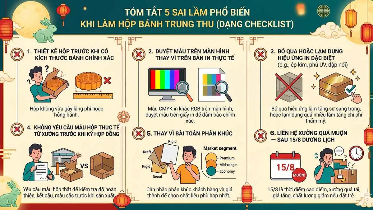 Infographic tóm tắt 5 sai lầm phổ biến dạng checklist