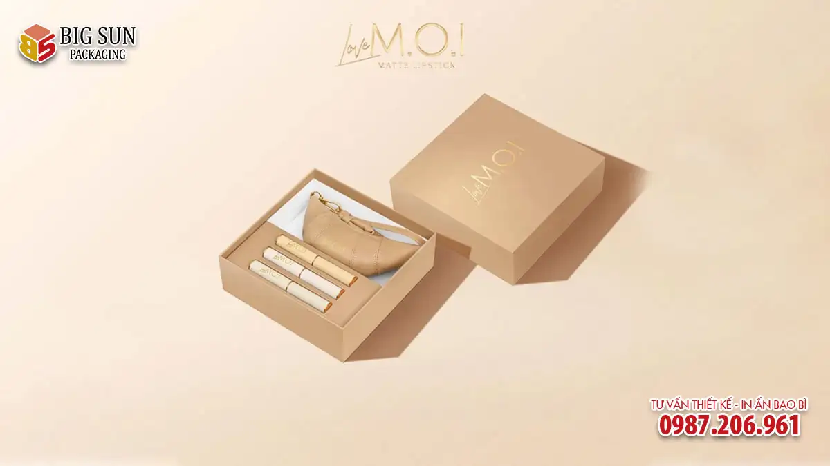 Hộp quà tặng đựng mỹ phẩm thương hiệu M.O.I
