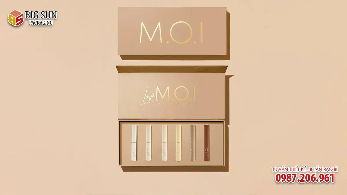 Hộp quà tặng đựng son môi thương hiệu M.O.I
