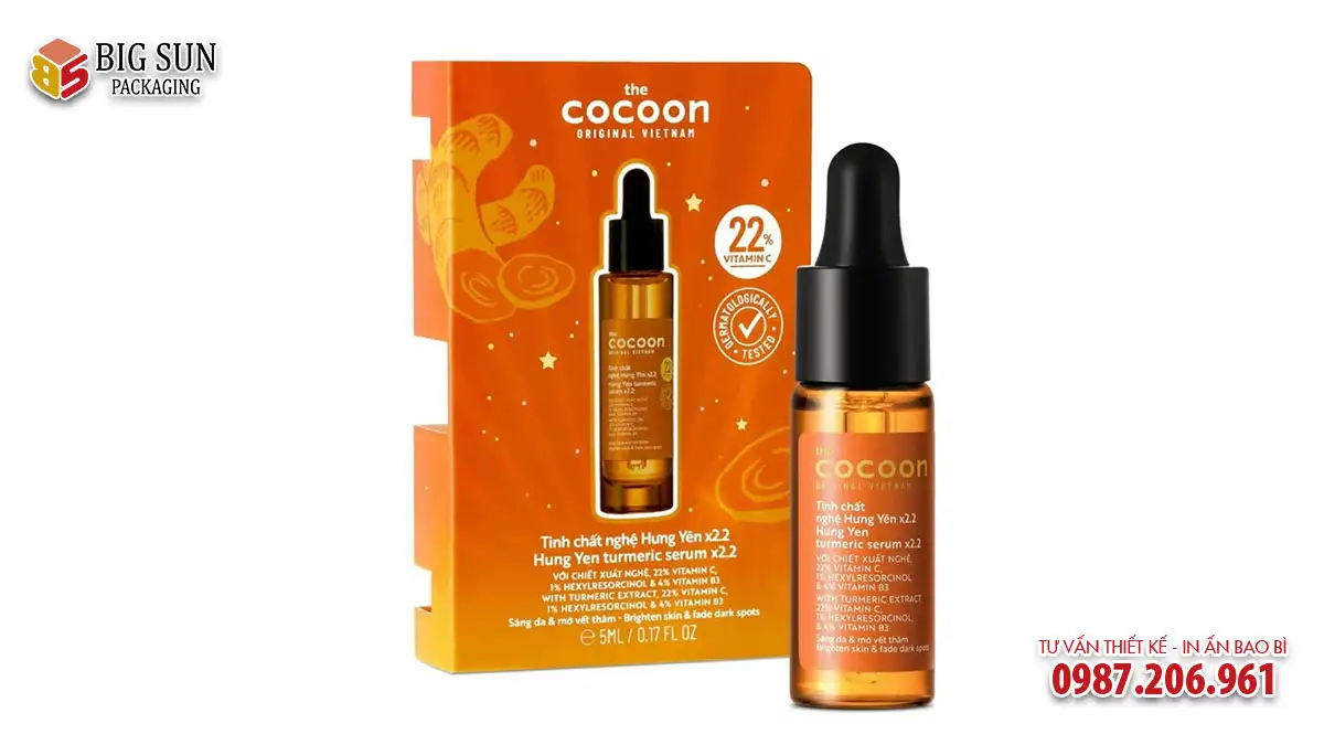 Hộp serum chất liệu giấy ivory thương hiệu Cocoon