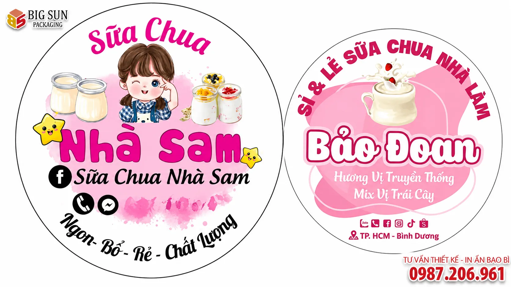 In Tem Nhãn Sữa Chua Đẹp, Chống Thấm, Theo Yêu Cầu