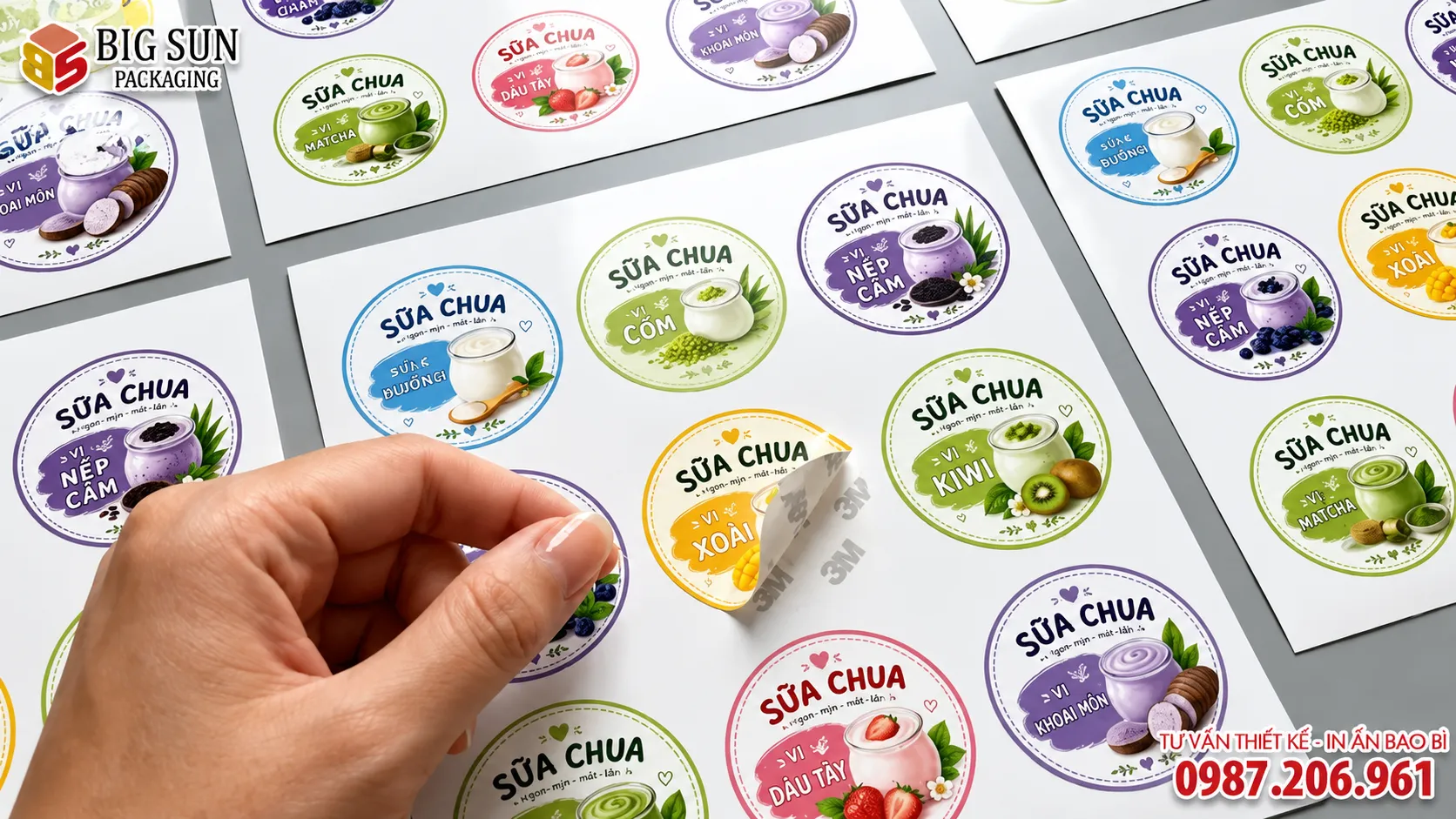 In Tem Nhãn Sữa Chua Đẹp, Chống Thấm, Theo Yêu Cầu