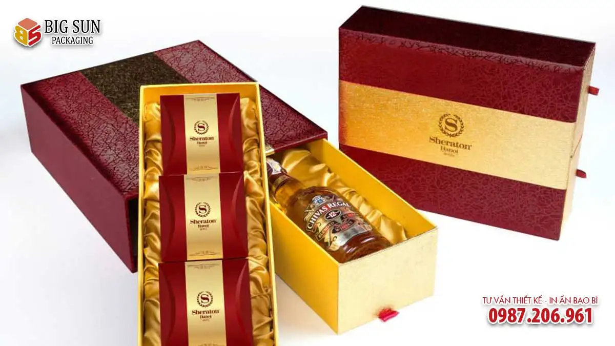 Hộp bánh trung thu Sheraton 6 bánh 1 rượu góc nhìn khác