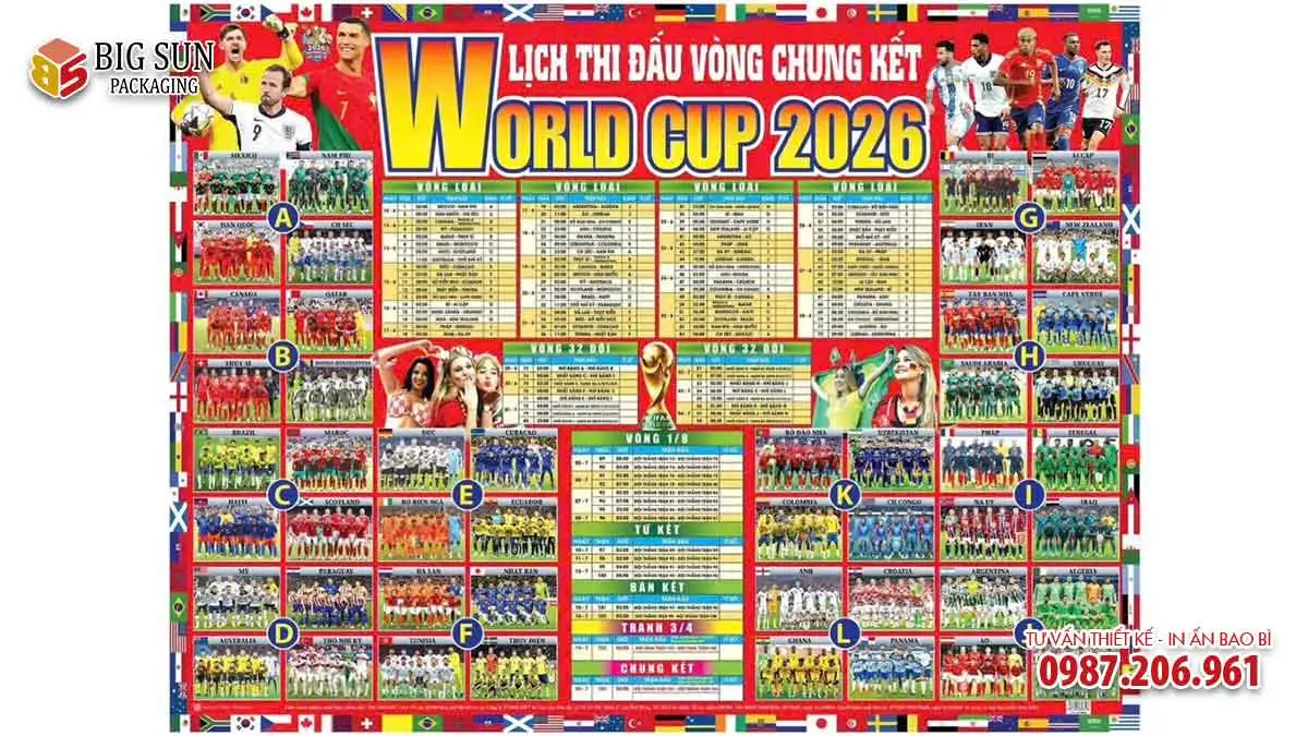 Lịch World Cup 2026 in chất lượng cao