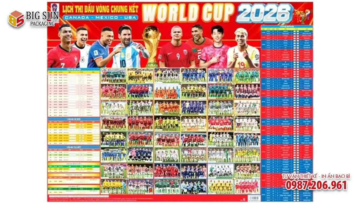 In lịch World Cup 2026 cho quán cafe