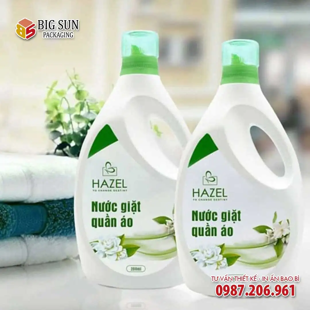 Tem nước giặt Hazel cán màng chống trầy xước