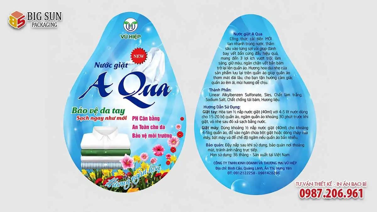Tem nước rửa chén Aqua kiểm tra kỹ thuật trước sản xuất