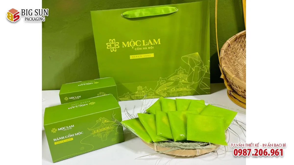 Hộp bánh Cốm Mộc Lan sang trọng, tinh tế