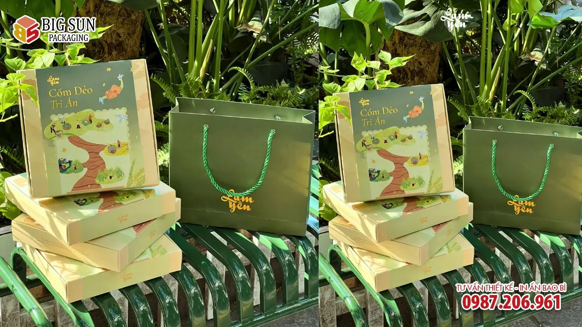 Hộp bánh cốm xào Lam Yên Hà Nội đặc sản truyền thống