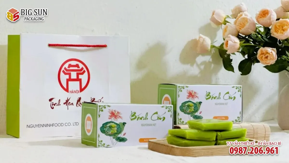 Hộp đựng bánh cốm Mộc thanh lịch giữ trọn nét quà Hà Nội