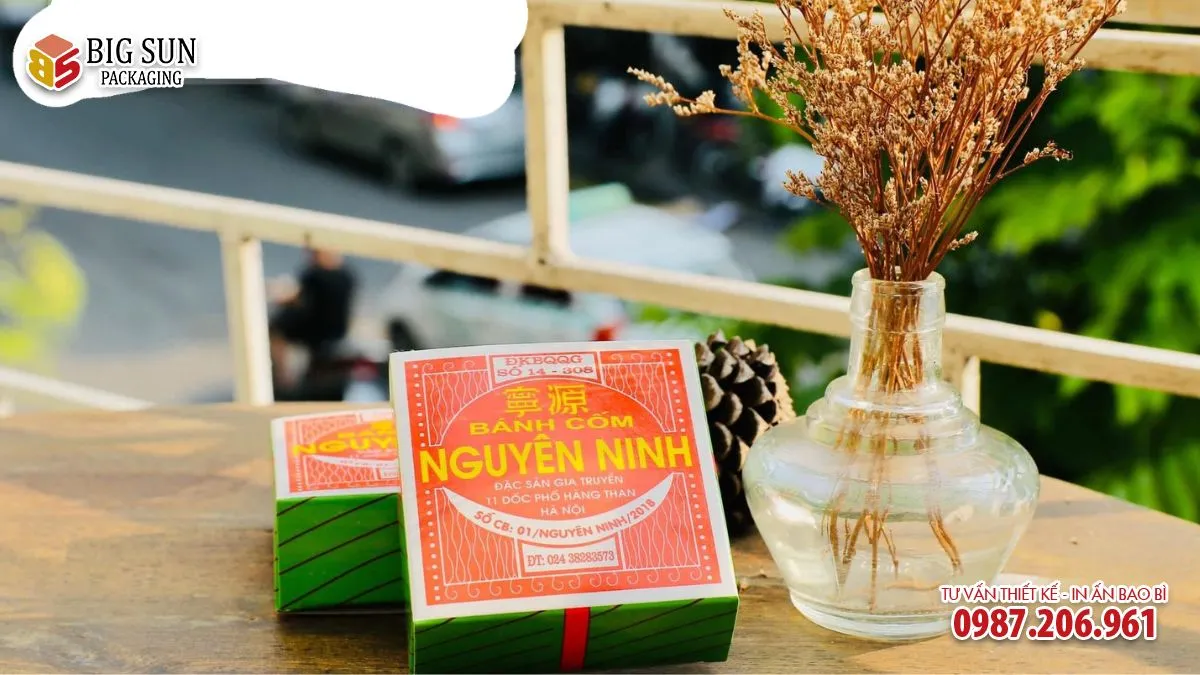 Hộp đựng bánh cốm Nguyên Ninh hương vị truyền thống