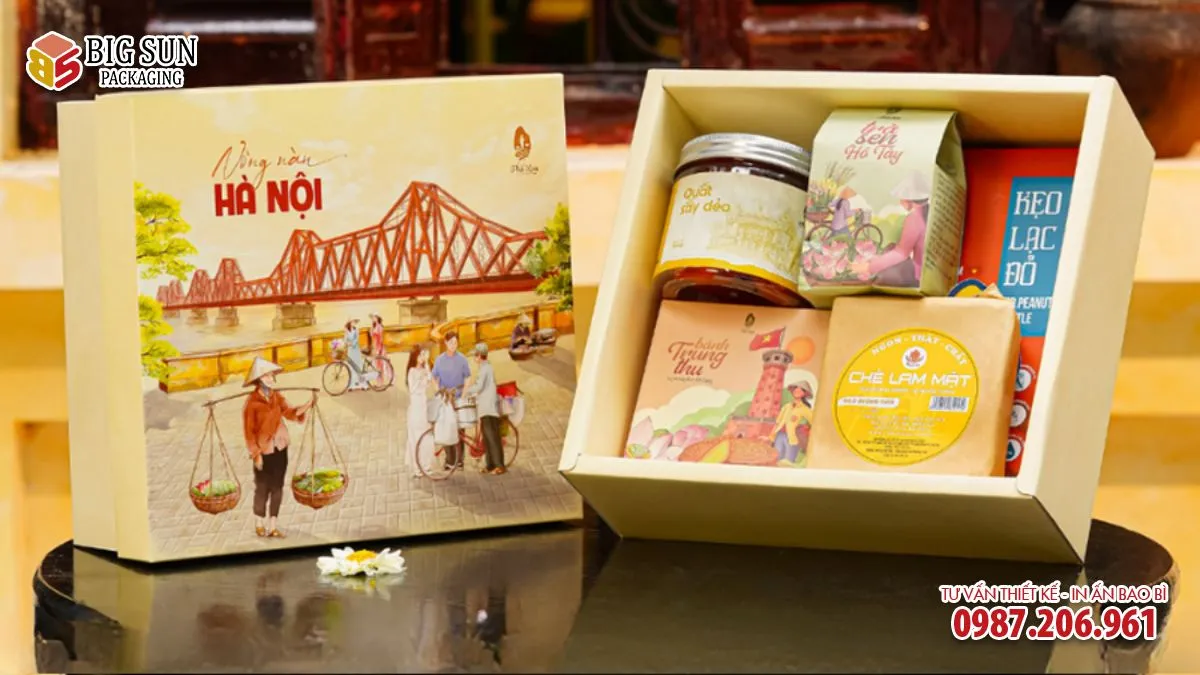 Hộp đựng bánh cốm Phố Xưa đậm nét văn hóa Hà Nội